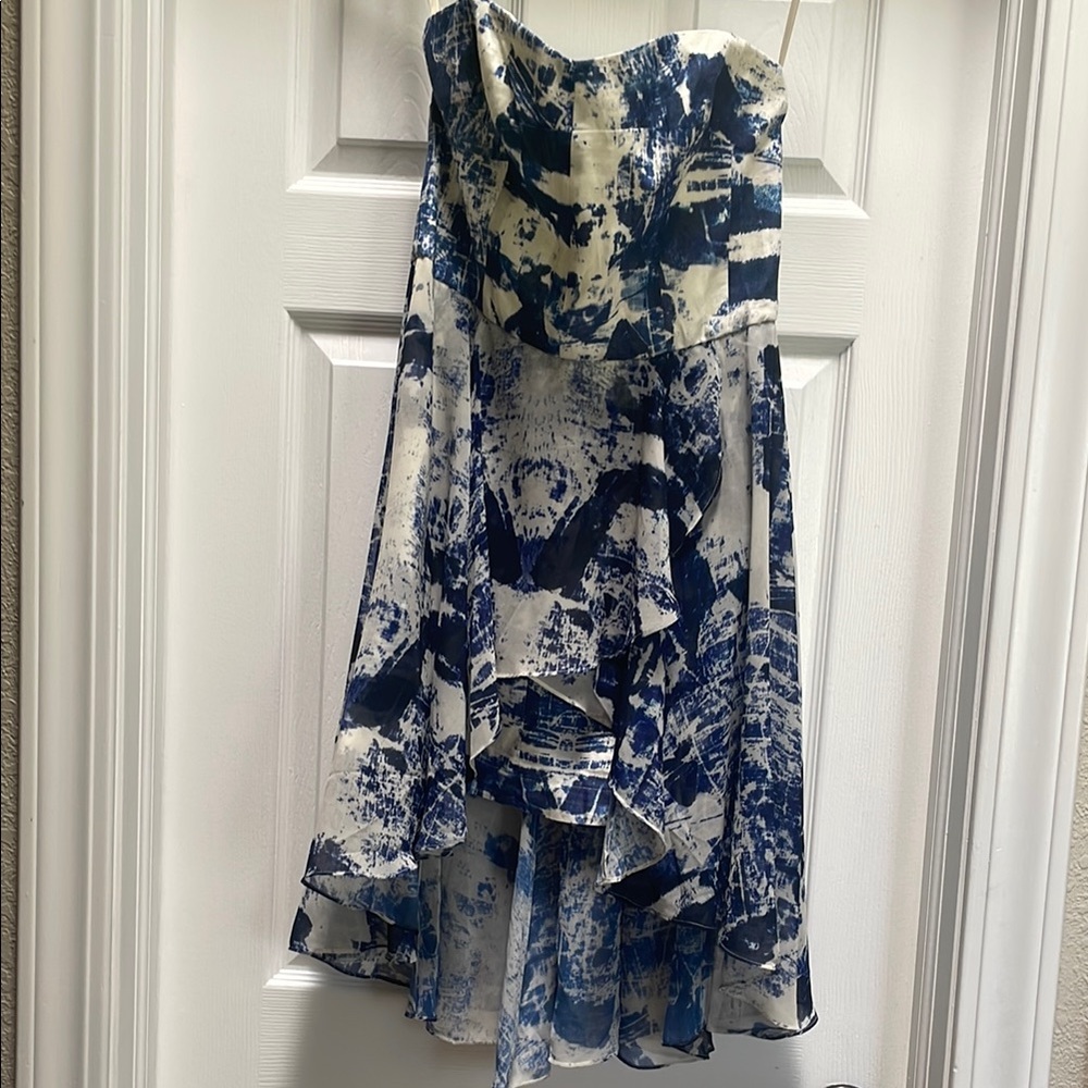 French Connection Woodblock Wonder Strapless Maxi Dress Size 6